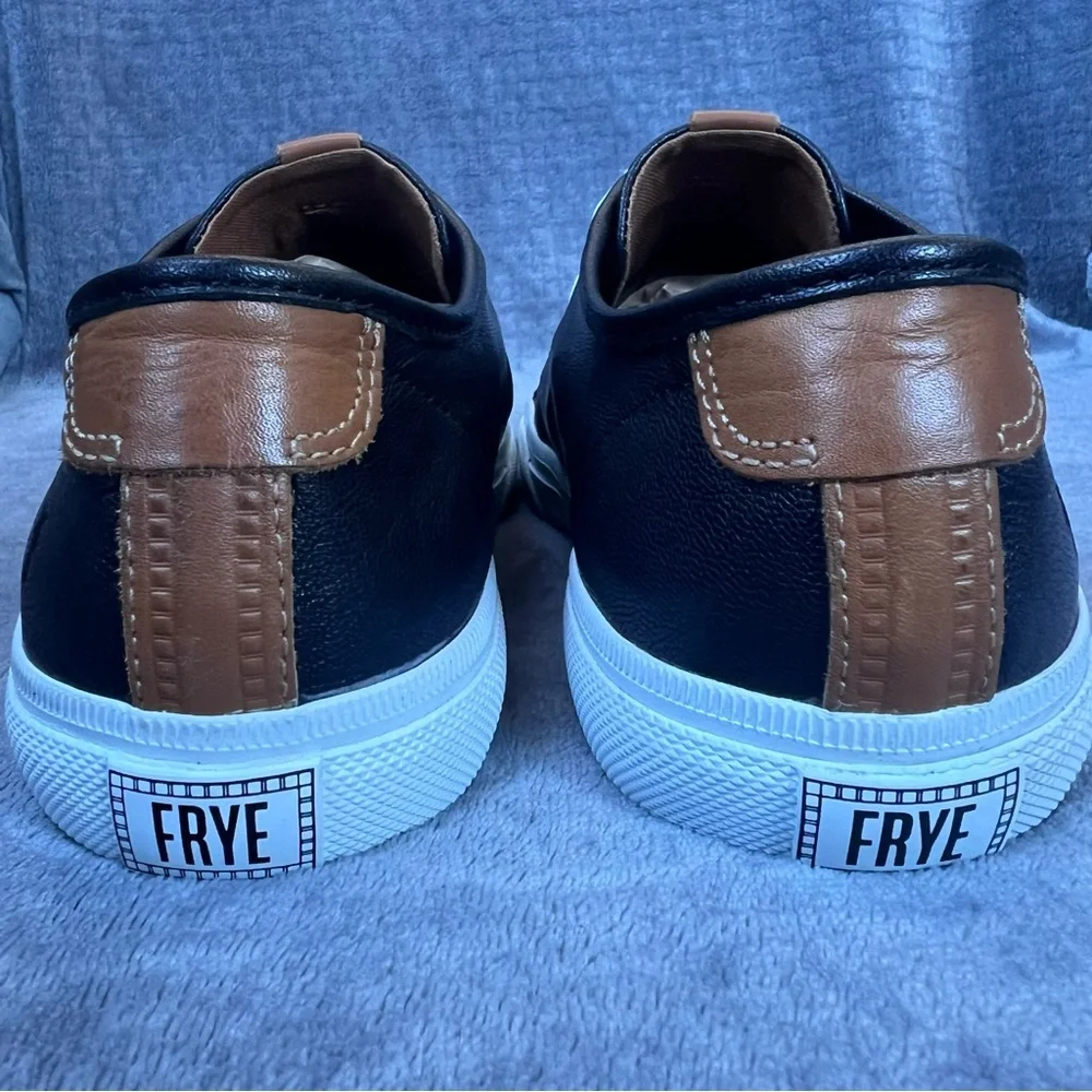 FRYE Gia Leather Platform Women’s Sneakers Sz 9 M Low Top Black Lace Up Casual - Picture 8 of 13